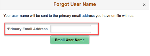 Primary Email Address - forgot user name